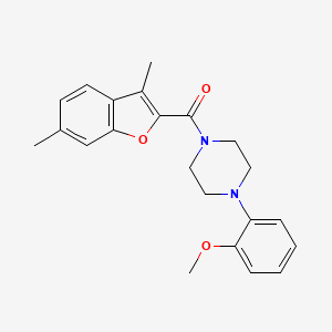 molecular formula C22H24N2O3 B5194618 1-[(3,6-dimethyl-1-benzofuran-2-yl)carbonyl]-4-(2-methoxyphenyl)piperazine 
