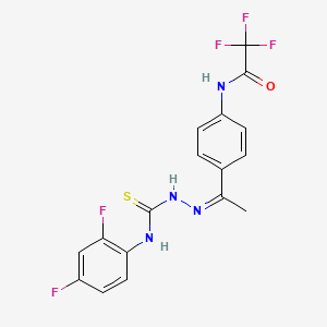 molecular formula C17H13F5N4OS B5194633 N-[4-(N-{[(2,4-difluorophenyl)amino]carbonothioyl}ethanehydrazonoyl)phenyl]-2,2,2-trifluoroacetamide 