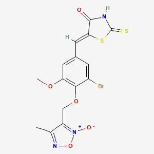 5-{3-bromo-5-methoxy-4-[(4-methyl-2-oxido-1,2,5-oxadiazol-3-yl)methoxy]benzylidene}-2-thioxo-1,3-thiazolidin-4-one