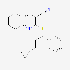 2-[(3-cyclopropyl-1-phenylpropyl)thio]-5,6,7,8-tetrahydro-3-quinolinecarbonitrile