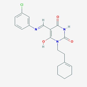 5-{[(3-chlorophenyl)amino]methylene}-1-[2-(1-cyclohexen-1-yl)ethyl]-2,4,6(1H,3H,5H)-pyrimidinetrione