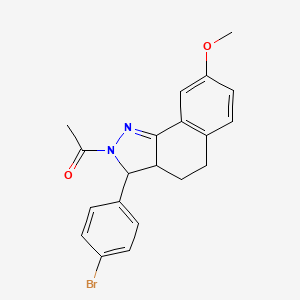 2-acetyl-3-(4-bromophenyl)-8-methoxy-3,3a,4,5-tetrahydro-2H-benzo[g]indazole