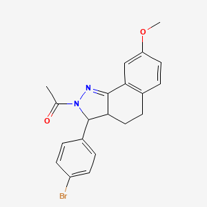 molecular formula C20H19BrN2O2 B5194691 2-acetyl-3-(4-bromophenyl)-8-methoxy-3,3a,4,5-tetrahydro-2H-benzo[g]indazole CAS No. 5608-41-3