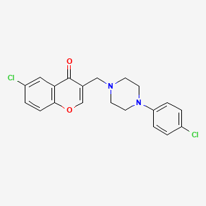 molecular formula C20H18Cl2N2O2 B5194695 6-chloro-3-{[4-(4-chlorophenyl)-1-piperazinyl]methyl}-4H-chromen-4-one 