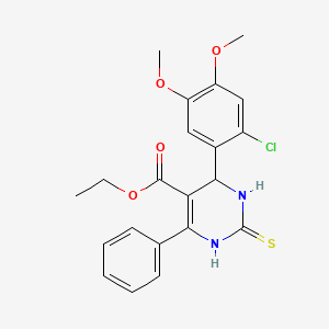molecular formula C21H21ClN2O4S B5194731 ethyl 4-(2-chloro-4,5-dimethoxyphenyl)-6-phenyl-2-thioxo-1,2,3,4-tetrahydro-5-pyrimidinecarboxylate 