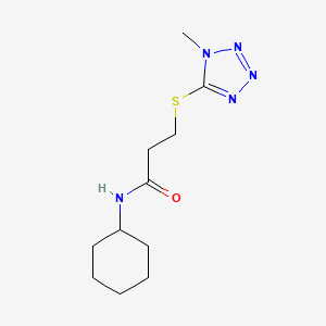 molecular formula C11H19N5OS B5194737 N-cyclohexyl-3-[(1-methyl-1H-tetrazol-5-yl)thio]propanamide 