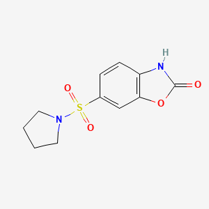 molecular formula C11H12N2O4S B5194742 6-(1-pyrrolidinylsulfonyl)-1,3-benzoxazol-2(3H)-one 