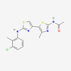 molecular formula C16H15ClN4OS2 B5194759 N-{2-[(3-chloro-2-methylphenyl)amino]-4'-methyl-4,5'-bi-1,3-thiazol-2'-yl}acetamide 