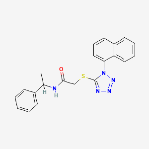 molecular formula C21H19N5OS B5194848 2-{[1-(1-naphthyl)-1H-tetrazol-5-yl]thio}-N-(1-phenylethyl)acetamide 