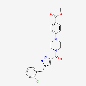 molecular formula C22H22ClN5O3 B5194872 methyl 4-(4-{[1-(2-chlorobenzyl)-1H-1,2,3-triazol-4-yl]carbonyl}-1-piperazinyl)benzoate 