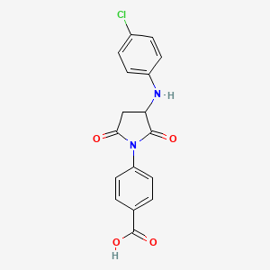 molecular formula C17H13ClN2O4 B5194894 4-{3-[(4-chlorophenyl)amino]-2,5-dioxo-1-pyrrolidinyl}benzoic acid 