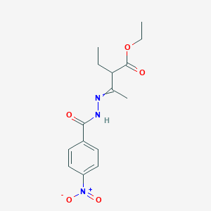molecular formula C15H19N3O5 B5194904 ethyl 2-ethyl-3-[(4-nitrobenzoyl)hydrazono]butanoate 