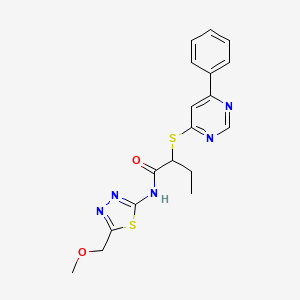 N-[5-(methoxymethyl)-1,3,4-thiadiazol-2-yl]-2-[(6-phenyl-4-pyrimidinyl)thio]butanamide