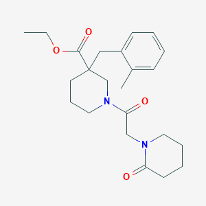 molecular formula C23H32N2O4 B5194935 ethyl 3-(2-methylbenzyl)-1-[(2-oxo-1-piperidinyl)acetyl]-3-piperidinecarboxylate 