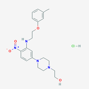molecular formula C21H29ClN4O4 B5194941 2-[4-(3-{[2-(3-methylphenoxy)ethyl]amino}-4-nitrophenyl)-1-piperazinyl]ethanol hydrochloride 