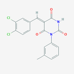 molecular formula C18H12Cl2N2O3 B5194963 5-(3,4-dichlorobenzylidene)-1-(3-methylphenyl)-2,4,6(1H,3H,5H)-pyrimidinetrione 