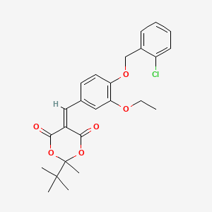 molecular formula C25H27ClO6 B5194965 2-tert-butyl-5-{4-[(2-chlorobenzyl)oxy]-3-ethoxybenzylidene}-2-methyl-1,3-dioxane-4,6-dione 