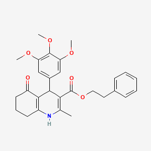 2-phenylethyl 2-methyl-5-oxo-4-(3,4,5-trimethoxyphenyl)-1,4,5,6,7,8-hexahydro-3-quinolinecarboxylate