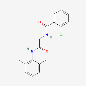 molecular formula C17H17ClN2O2 B5194998 2-chloro-N-{2-[(2,6-dimethylphenyl)amino]-2-oxoethyl}benzamide 