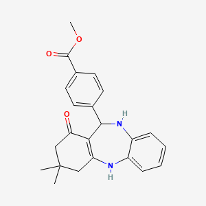 molecular formula C23H24N2O3 B5195008 methyl 4-(3,3-dimethyl-1-oxo-2,3,4,5,10,11-hexahydro-1H-dibenzo[b,e][1,4]diazepin-11-yl)benzoate 