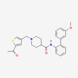 molecular formula C26H28N2O3S B5195029 1-[(5-acetyl-3-thienyl)methyl]-N-(3'-methoxy-2-biphenylyl)-4-piperidinecarboxamide 