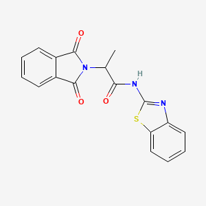 molecular formula C18H13N3O3S B5195037 N-1,3-benzothiazol-2-yl-2-(1,3-dioxo-1,3-dihydro-2H-isoindol-2-yl)propanamide 