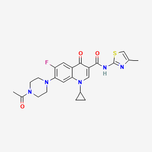 molecular formula C23H24FN5O3S B5195038 7-(4-acetyl-1-piperazinyl)-1-cyclopropyl-6-fluoro-N-(4-methyl-1,3-thiazol-2-yl)-4-oxo-1,4-dihydro-3-quinolinecarboxamide 