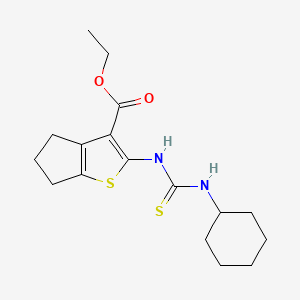 molecular formula C17H24N2O2S2 B5195057 ethyl 2-{[(cyclohexylamino)carbonothioyl]amino}-5,6-dihydro-4H-cyclopenta[b]thiophene-3-carboxylate 