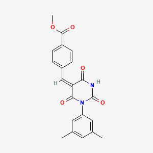 molecular formula C21H18N2O5 B5195064 methyl 4-{[1-(3,5-dimethylphenyl)-2,4,6-trioxotetrahydro-5(2H)-pyrimidinylidene]methyl}benzoate 