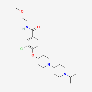molecular formula C23H36ClN3O3 B5195067 3-chloro-4-[(1'-isopropyl-1,4'-bipiperidin-4-yl)oxy]-N-(2-methoxyethyl)benzamide 
