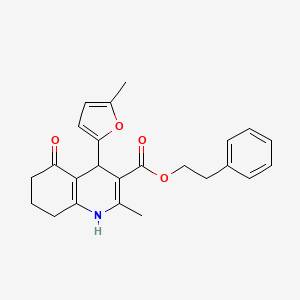 molecular formula C24H25NO4 B5195079 2-phenylethyl 2-methyl-4-(5-methyl-2-furyl)-5-oxo-1,4,5,6,7,8-hexahydro-3-quinolinecarboxylate 