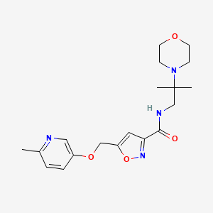 molecular formula C19H26N4O4 B5195083 N-[2-methyl-2-(4-morpholinyl)propyl]-5-{[(6-methyl-3-pyridinyl)oxy]methyl}-3-isoxazolecarboxamide 
