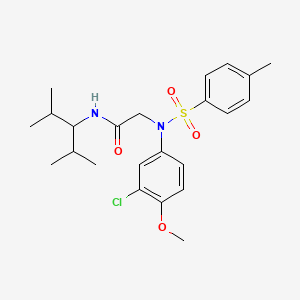 molecular formula C23H31ClN2O4S B5195098 N~2~-(3-chloro-4-methoxyphenyl)-N~1~-(1-isopropyl-2-methylpropyl)-N~2~-[(4-methylphenyl)sulfonyl]glycinamide 