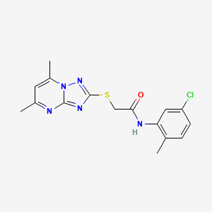 molecular formula C16H16ClN5OS B5195108 N-(5-chloro-2-methylphenyl)-2-[(5,7-dimethyl[1,2,4]triazolo[1,5-a]pyrimidin-2-yl)thio]acetamide 