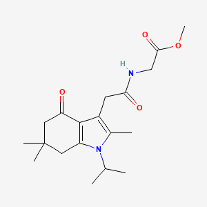 molecular formula C19H28N2O4 B5195131 methyl N-[(1-isopropyl-2,6,6-trimethyl-4-oxo-4,5,6,7-tetrahydro-1H-indol-3-yl)acetyl]glycinate 