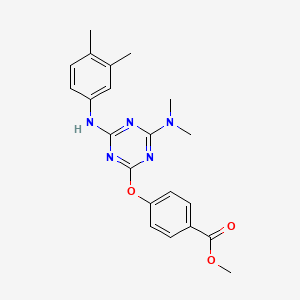 molecular formula C21H23N5O3 B5195141 methyl 4-({4-(dimethylamino)-6-[(3,4-dimethylphenyl)amino]-1,3,5-triazin-2-yl}oxy)benzoate 