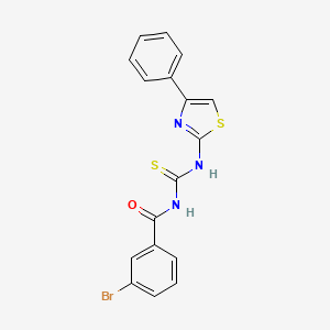molecular formula C17H12BrN3OS2 B5195152 3-bromo-N-{[(4-phenyl-1,3-thiazol-2-yl)amino]carbonothioyl}benzamide 