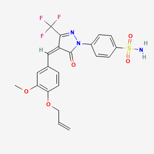 molecular formula C21H18F3N3O5S B5195166 4-[4-[4-(allyloxy)-3-methoxybenzylidene]-5-oxo-3-(trifluoromethyl)-4,5-dihydro-1H-pyrazol-1-yl]benzenesulfonamide 