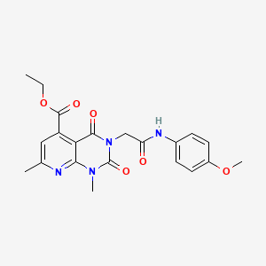 ethyl 3-{2-[(4-methoxyphenyl)amino]-2-oxoethyl}-1,7-dimethyl-2,4-dioxo-1,2,3,4-tetrahydropyrido[2,3-d]pyrimidine-5-carboxylate