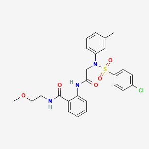 molecular formula C25H26ClN3O5S B5195204 2-{[N-[(4-chlorophenyl)sulfonyl]-N-(3-methylphenyl)glycyl]amino}-N-(2-methoxyethyl)benzamide 