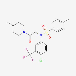 N-[4-chloro-3-(trifluoromethyl)phenyl]-4-methyl-N-[2-(4-methyl-1-piperidinyl)-2-oxoethyl]benzenesulfonamide