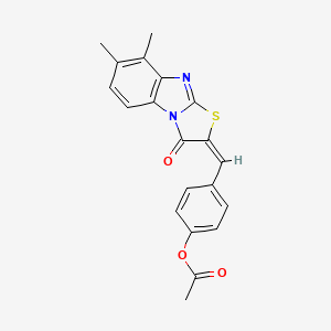 4-[(7,8-dimethyl-3-oxo[1,3]thiazolo[3,2-a]benzimidazol-2(3H)-ylidene)methyl]phenyl acetate