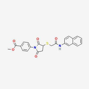molecular formula C24H20N2O5S B5195253 methyl 4-(3-{[2-(2-naphthylamino)-2-oxoethyl]thio}-2,5-dioxo-1-pyrrolidinyl)benzoate 
