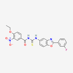 molecular formula C23H17FN4O5S B5195257 4-ethoxy-N-({[2-(3-fluorophenyl)-1,3-benzoxazol-5-yl]amino}carbonothioyl)-3-nitrobenzamide 