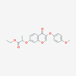 molecular formula C21H20O7 B5195268 ethyl 2-{[3-(4-methoxyphenoxy)-4-oxo-4H-chromen-7-yl]oxy}propanoate 