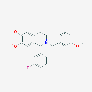 molecular formula C25H26FNO3 B5195276 1-(3-fluorophenyl)-6,7-dimethoxy-2-(3-methoxybenzyl)-1,2,3,4-tetrahydroisoquinoline 