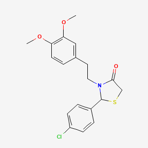 2-(4-chlorophenyl)-3-[2-(3,4-dimethoxyphenyl)ethyl]-1,3-thiazolidin-4-one