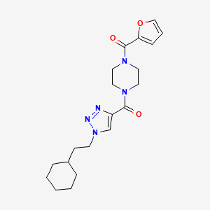 molecular formula C20H27N5O3 B5195305 1-{[1-(2-cyclohexylethyl)-1H-1,2,3-triazol-4-yl]carbonyl}-4-(2-furoyl)piperazine 