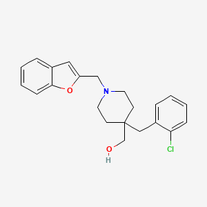 molecular formula C22H24ClNO2 B5195318 [1-(1-benzofuran-2-ylmethyl)-4-(2-chlorobenzyl)-4-piperidinyl]methanol 