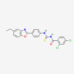 2,4-dichloro-N-({[4-(5-ethyl-1,3-benzoxazol-2-yl)phenyl]amino}carbonothioyl)benzamide